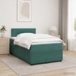 vidaXL Posteľ boxspring s matracom Tmavozelená 120 x 200 cm Zamat