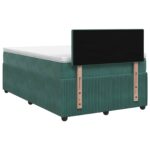 vidaXL Posteľ boxspring s matracom Tmavozelená 120 x 200 cm Zamat – Obrázok 7