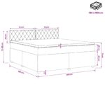 vidaXL Posteľ boxspring s matracom Tmavosivá 140 x 190 cm Zamat – Obrázok 10