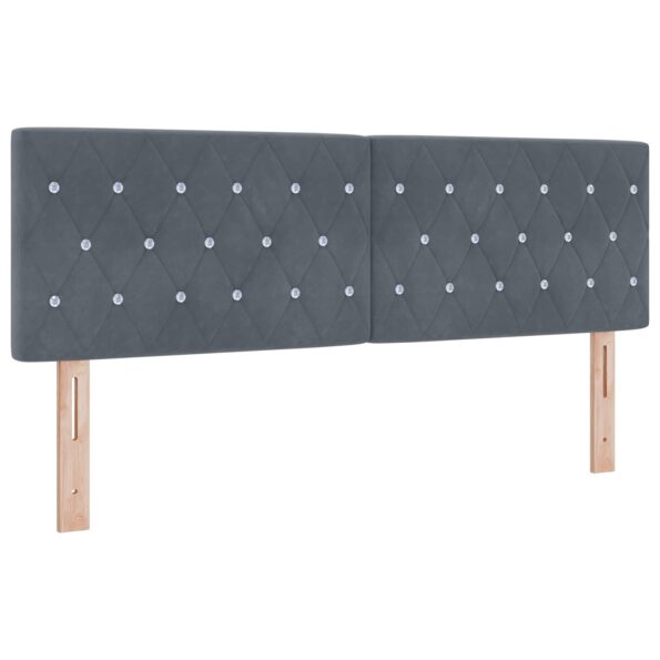 vidaXL Posteľ boxspring s matracom Tmavosivá 140 x 190 cm Zamat – Obrázok 3