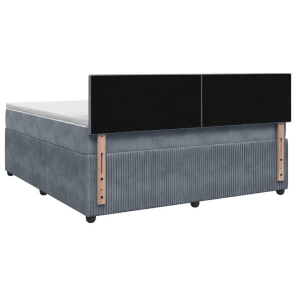 vidaXL Posteľ boxspring s matracom Tmavosivá 140 x 190 cm Zamat – Obrázok 7