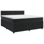vidaXL Posteľ boxspring s matracom Čierna 140 x 190 cm Zamat – Obrázok 2