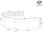 vidaXL Posteľ boxspring s matracom Čierna 140 x 200 cm Zamat – Obrázok 11
