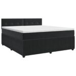 vidaXL Posteľ boxspring s matracom Čierna 160 x 200 cm Zamat – Obrázok 2