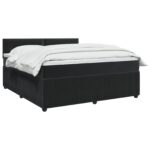 vidaXL Posteľ boxspring s matracom Čierna 160 x 200 cm Zamat – Obrázok 3