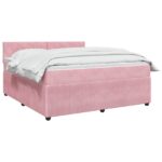 vidaXL Posteľ boxspring s matracom Ružová 180 x 200 cm Zamat – Obrázok 2