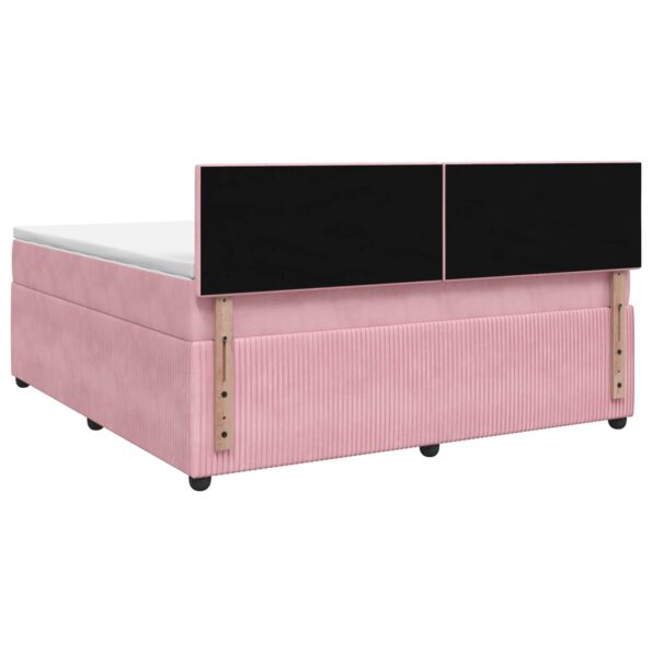 vidaXL Posteľ boxspring s matracom Ružová 180 x 200 cm Zamat – Obrázok 7