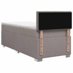 vidaXL Posteľ s boxspringom a matracom a LED Sivohnedá 90 x 190 cm – Obrázok 7