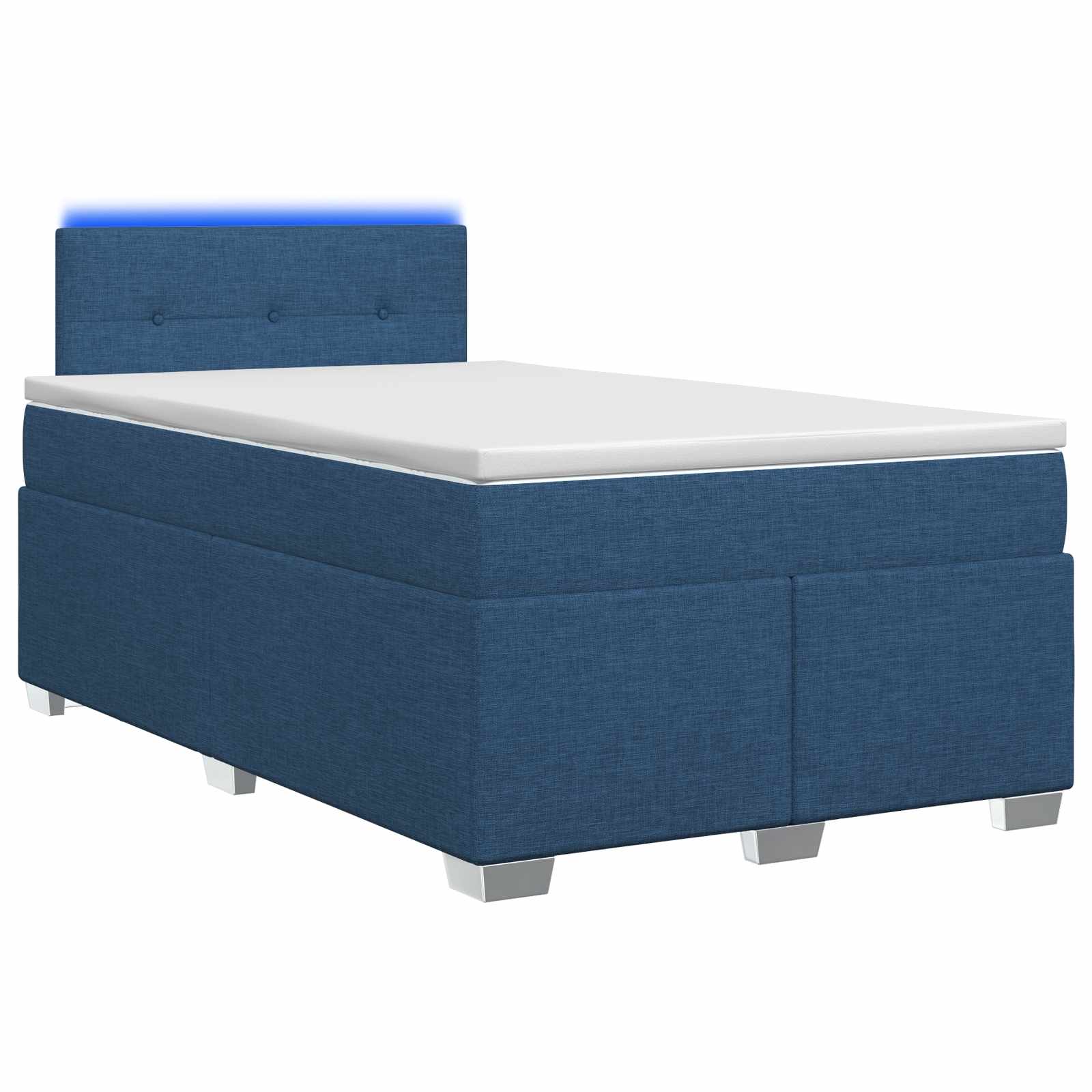 3451923_1.jpg vidaXL Posteľ s boxspringom a matracom a LED Modrá 120 x 200 cm Látka – Obrázok 1