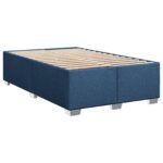 vidaXL Posteľ s boxspringom a matracom a LED Modrá 120 x 200 cm Látka – Obrázok 4