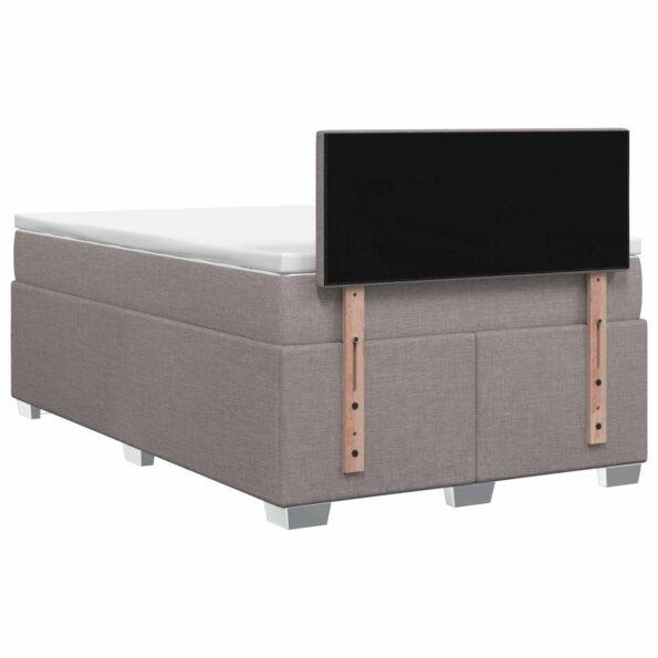 vidaXL Posteľ s boxspringom a matracom a LED Sivohnedá 120 x 200 cm – Obrázok 7