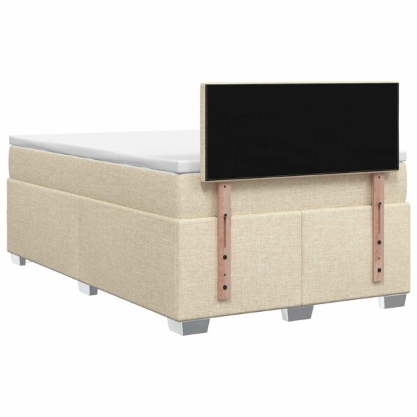 vidaXL Posteľ s boxspringom a matracom a LED Krémová 120 x 200 cm – Obrázok 7