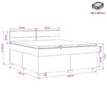 vidaXL Posteľ s boxspringom a matracom a LED Čierna 140 x 190 cm Látka – Obrázok 11