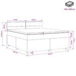 vidaXL Posteľ s boxspringom a matracom a LED Čierna 140 x 200 cm Látka – Obrázok 11