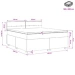 vidaXL Posteľ s boxspringom a matracom a LED Krémová 160 x 200 cm – Obrázok 11
