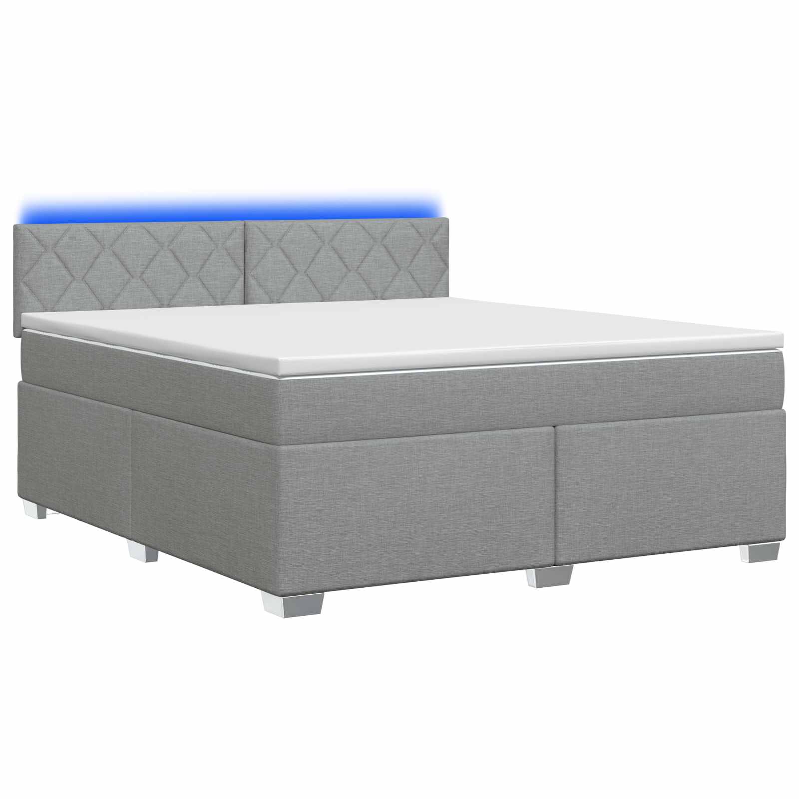 3451987_1.jpg vidaXL Posteľ s boxspringom a matracom a LED Svetlosivá 160 x 200 cm – Obrázok 1