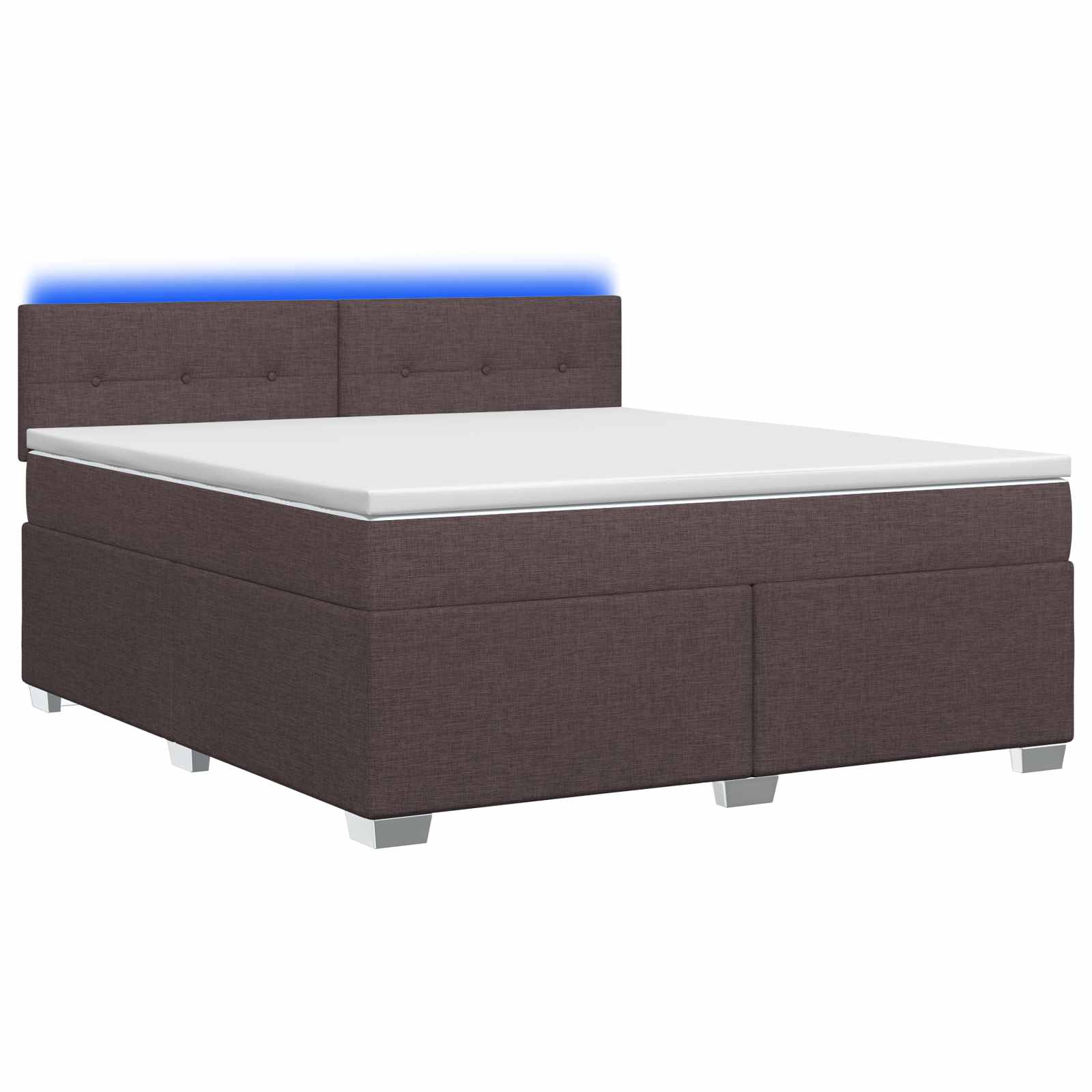 3452004_1.jpg vidaXL Posteľ s boxspringom a matracom a LED Tmavohnedá 180 x 200 cm – Obrázok 1