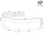 vidaXL Posteľ s boxspringom a matracom a LED Čierna 140 x 190 cm Zamat – Obrázok 11