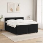vidaXL Posteľ s boxspringom a matracom a LED Čierna 160 x 200 cm Zamat – Obrázok 12