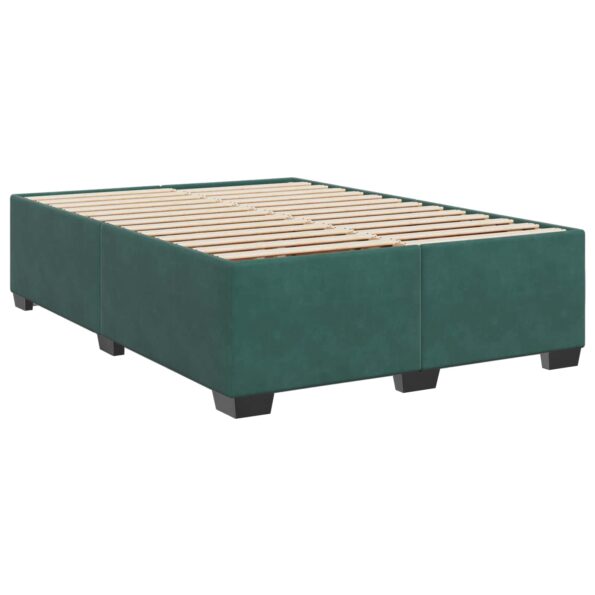 vidaXL Posteľ s boxspringom a matracom a LED Tmavozelená 160 x 200 cm – Obrázok 4