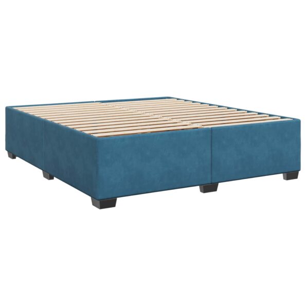 vidaXL Posteľ s boxspringom a matracom a LED Modrá 180 x 200 cm Zamat – Obrázok 4