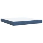 vidaXL Posteľ s boxspringom a matracom a LED Modrá 180 x 200 cm Zamat – Obrázok 5