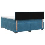 vidaXL Posteľ s boxspringom a matracom a LED Modrá 180 x 200 cm Zamat – Obrázok 7