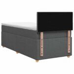 vidaXL Posteľ boxspring s matracom Tmavosivá 100 x 200 cm Látka – Obrázok 7