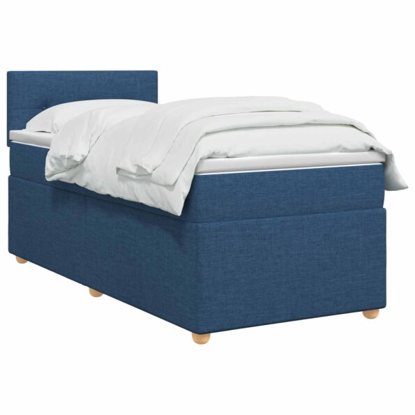vidaXL Posteľ boxspring s matracom Modrá 100 x 200 cm Látka – Obrázok 2