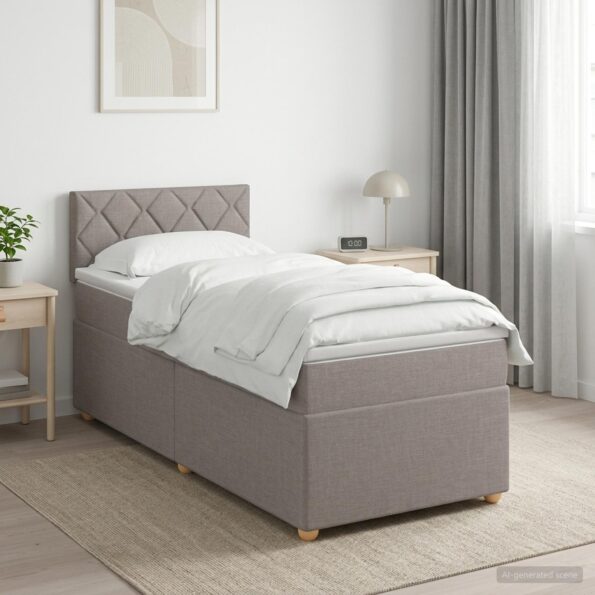 vidaXL Posteľ boxspring s matracom Sivohnedá 100 x 200 cm Látka – Obrázok 12