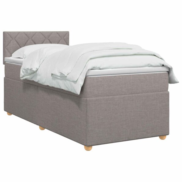 vidaXL Posteľ boxspring s matracom Sivohnedá 100 x 200 cm Látka – Obrázok 2