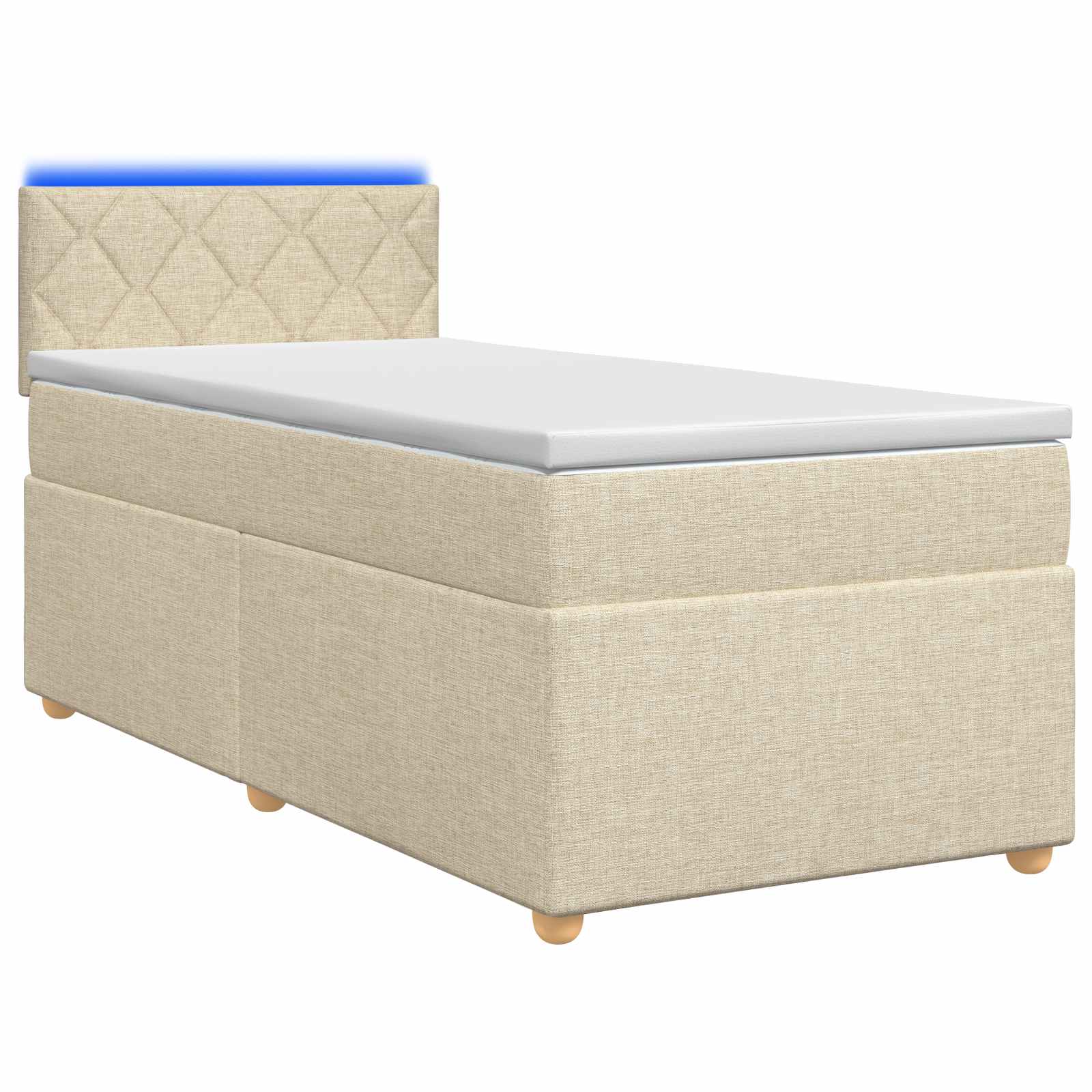 3452364_1.jpg vidaXL Posteľ boxspring s matracom Krémová 100 x 200 cm Látka – Obrázok 1