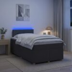 vidaXL Posteľ boxspring s matracom Tmavosivá 120 x 200 cm Látka – Obrázok 13