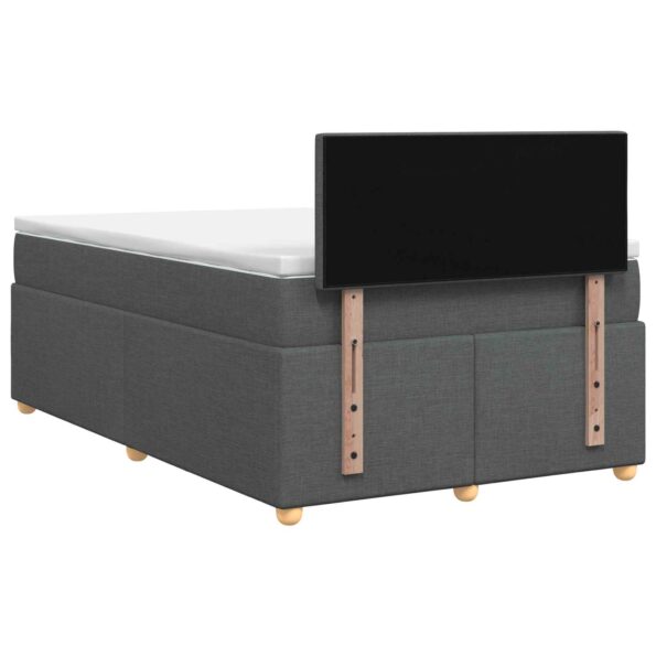 vidaXL Posteľ boxspring s matracom Tmavosivá 120 x 200 cm Látka – Obrázok 7
