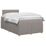 vidaXL Posteľ boxspring s matracom Sivohnedá 120 x 200 cm Látka – Obrázok 2