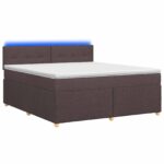 vidaXL Posteľ boxspring s matracom Tmavohnedá 180 x 200 cm Látka