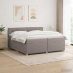 vidaXL Posteľ boxspring s matracom Sivohnedá 200 x 200 cm Látka