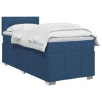 vidaXL Posteľ boxspring s matracom Modrá 100 x 200 cm Látka – Obrázok 2