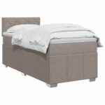 vidaXL Posteľ boxspring s matracom Sivohnedá 100 x 200 cm Látka – Obrázok 2
