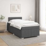 vidaXL Posteľ boxspring s matracom Tmavosivá 120 x 190 cm Látka