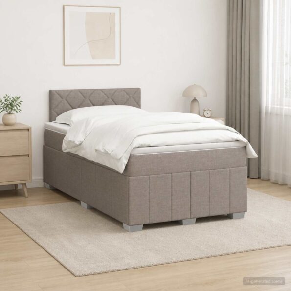 vidaXL Posteľ boxspring s matracom Sivohnedá 120 x 190 cm Látka – Obrázok 12
