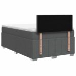 vidaXL Posteľ boxspring s matracom Tmavosivá 120 x 200 cm Látka – Obrázok 7