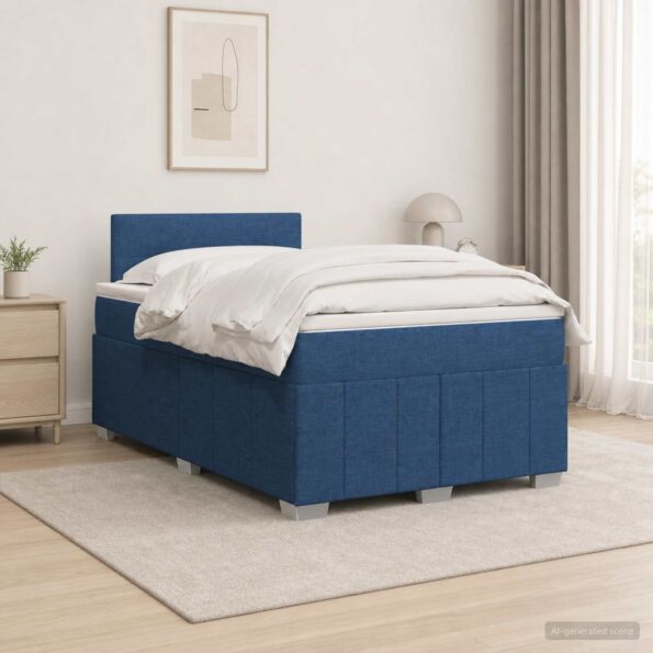 vidaXL Posteľ boxspring s matracom Modrá 120 x 200 cm Látka – Obrázok 12