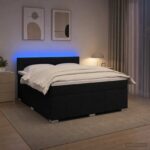 vidaXL Posteľ boxspring s matracom Čierna 140 x 190 cm Látka – Obrázok 13