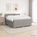 vidaXL Posteľ boxspring s matracom Sivohnedá 160 x 200 cm Látka