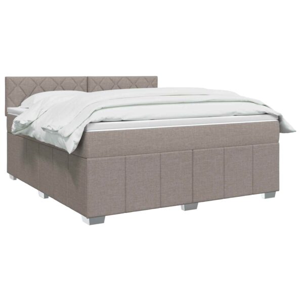 vidaXL Posteľ boxspring s matracom Sivohnedá 160 x 200 cm Látka – Obrázok 2