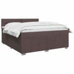 vidaXL Posteľ boxspring s matracom Tmavohnedá 180 x 200 cm Látka – Obrázok 2