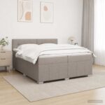 vidaXL Posteľ boxspring s matracom Sivohnedá 200 x 200 cm Látka