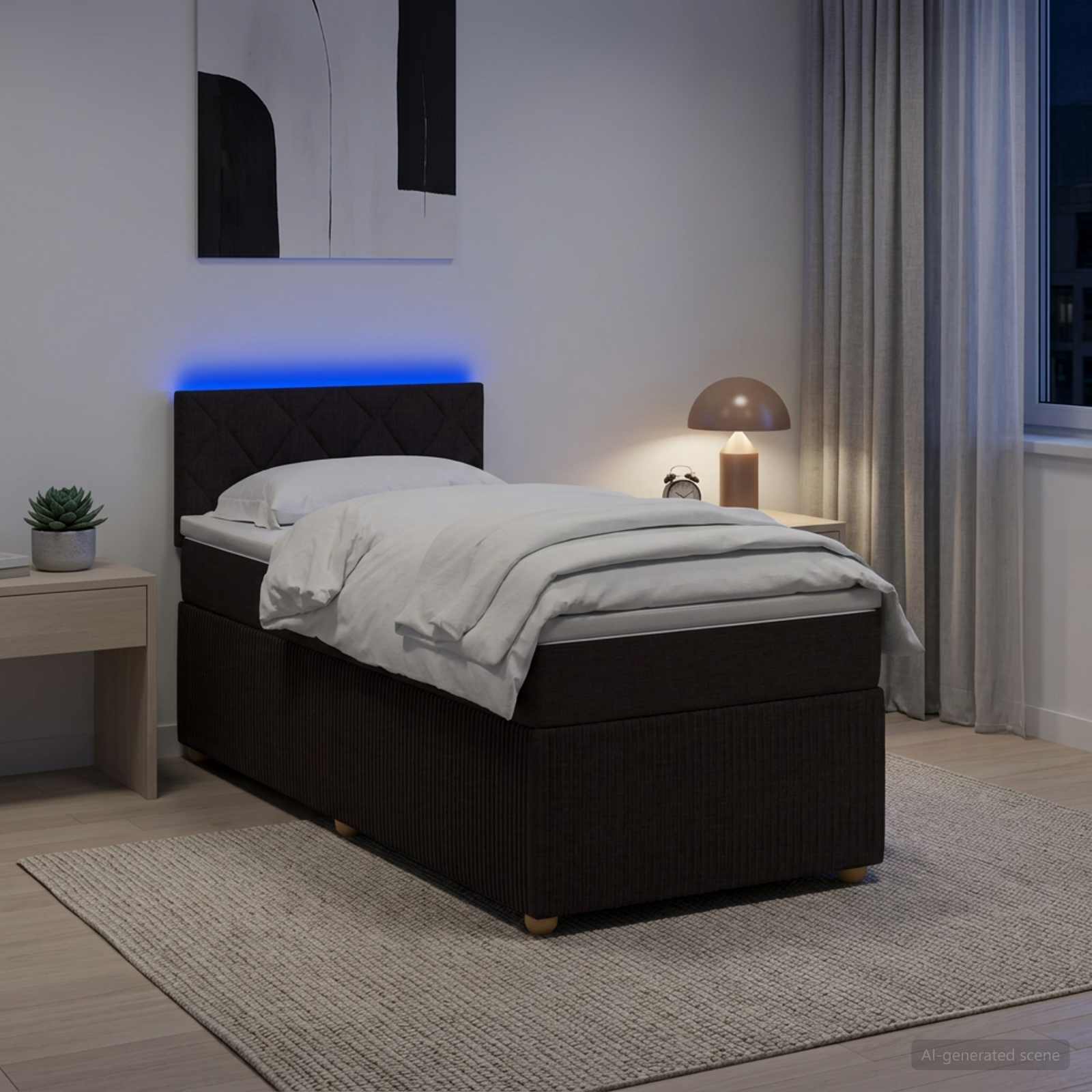 3452809_1.jpg vidaXL Posteľ boxspring s matracom Tmavohnedá 80 x 200 cm Látka – Obrázok 1