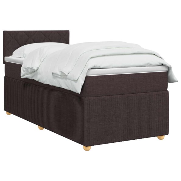 vidaXL Posteľ boxspring s matracom Tmavohnedá 80 x 200 cm Látka – Obrázok 2